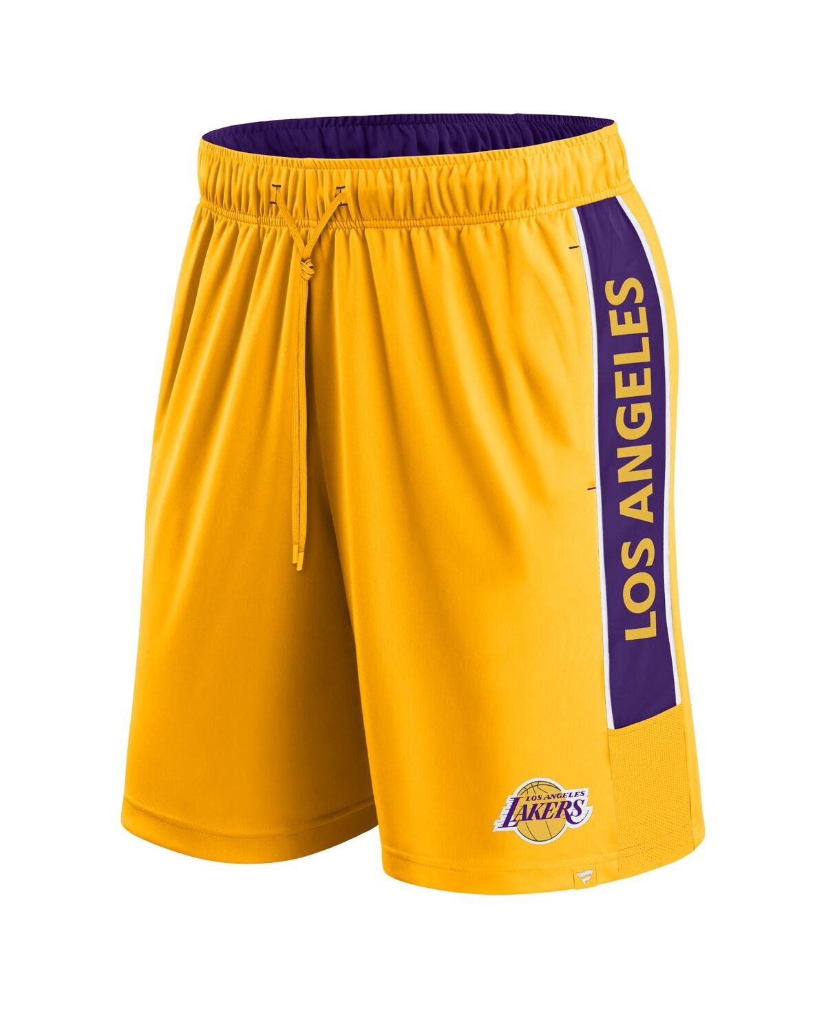 Shop Fanatics Men's  Gold Los Angeles Lakers Game Winner Defender Shorts
