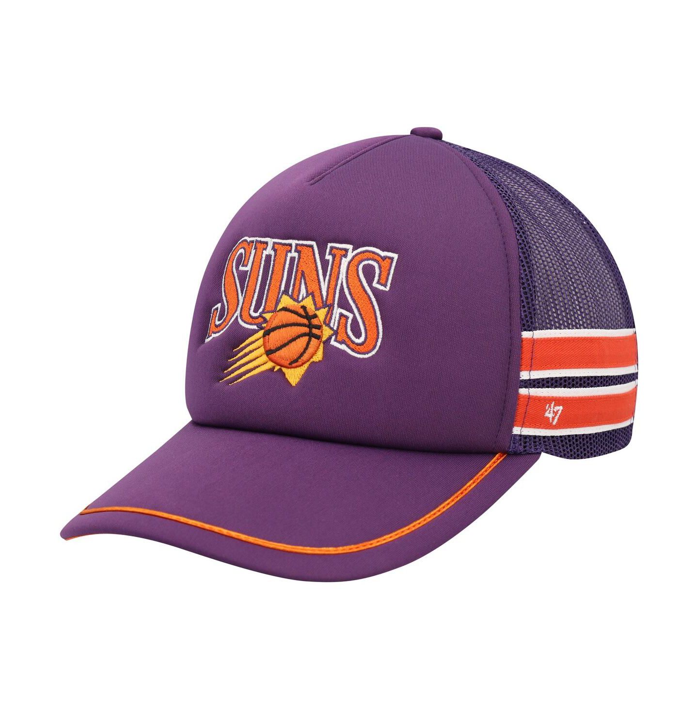 Мужская кепка '47 Brand Purple Phoenix Suns Sidebrand Stripes Trucker Adjustable Hat — фото 1