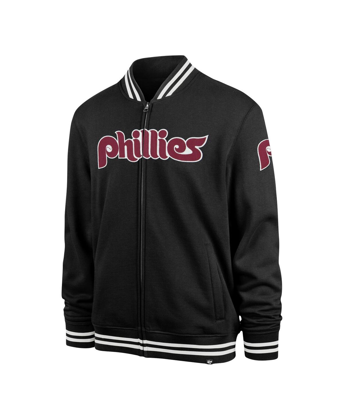 Shop 47 Brand Men's ' Black Philadelphia Phillies Wax Pack Pro Camden Full-zip Track Jacket