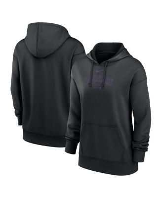 Women's Black Colorado Rockies Authentic Collection Performance Pullover Hoodie
