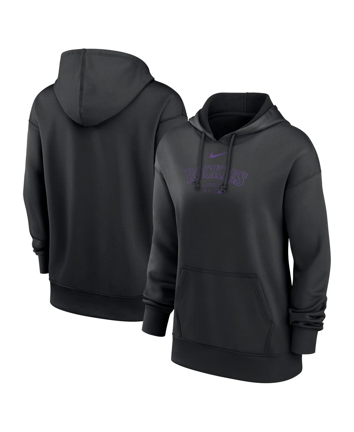 Nike Women's  Black Colorado Rockies Authentic Collection Performance Pullover Hoodie