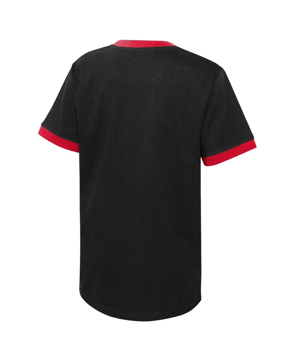 Outerstuff Big Boys Black Chicago Distressed Blackhawks Ice City T-shirt In Black