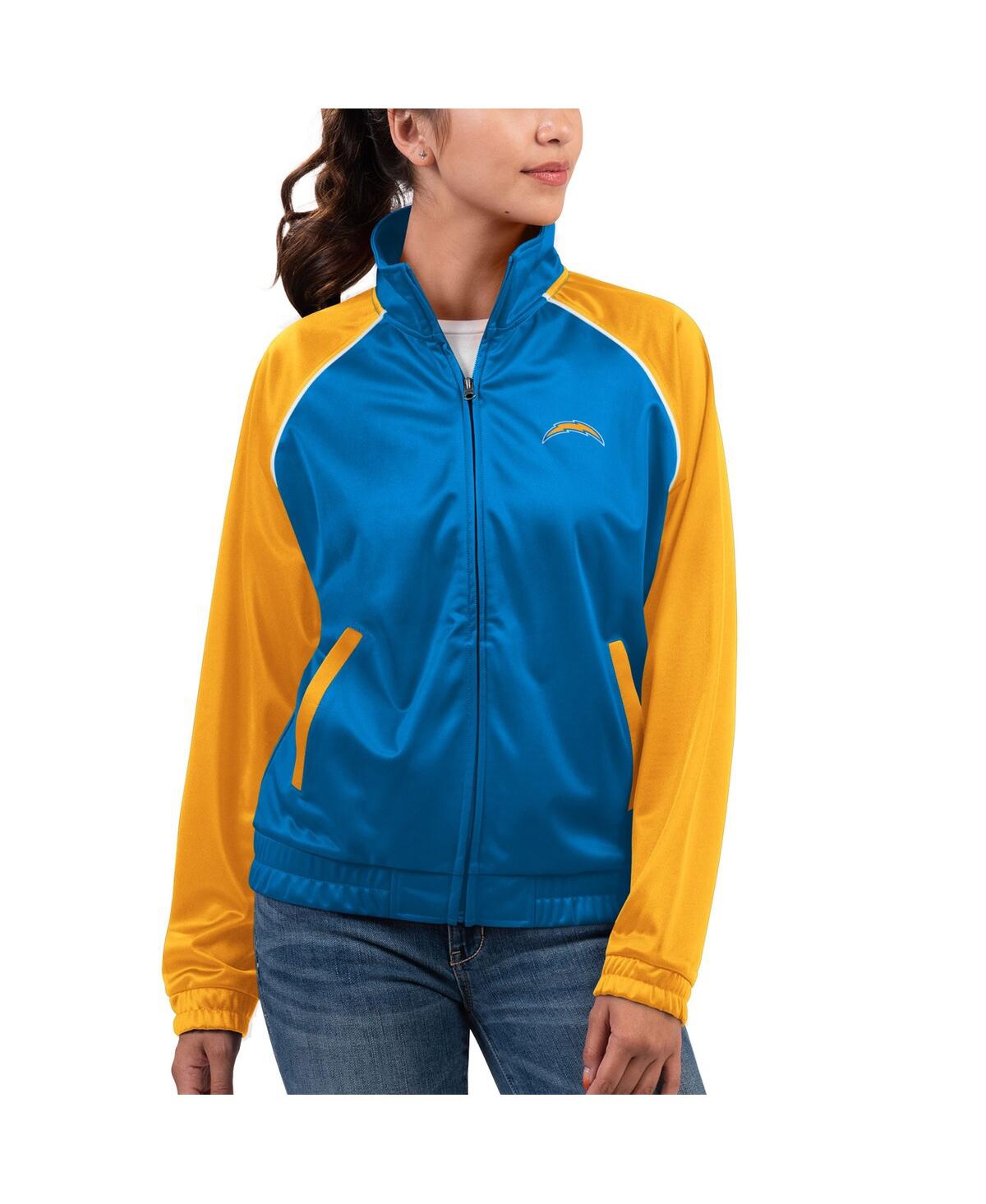 Women's G-iii 4Her by Carl Banks Powder Blue Los Angeles Chargers Showup Fashion Dolman Full-Zip Track Jacket - Powder Blue