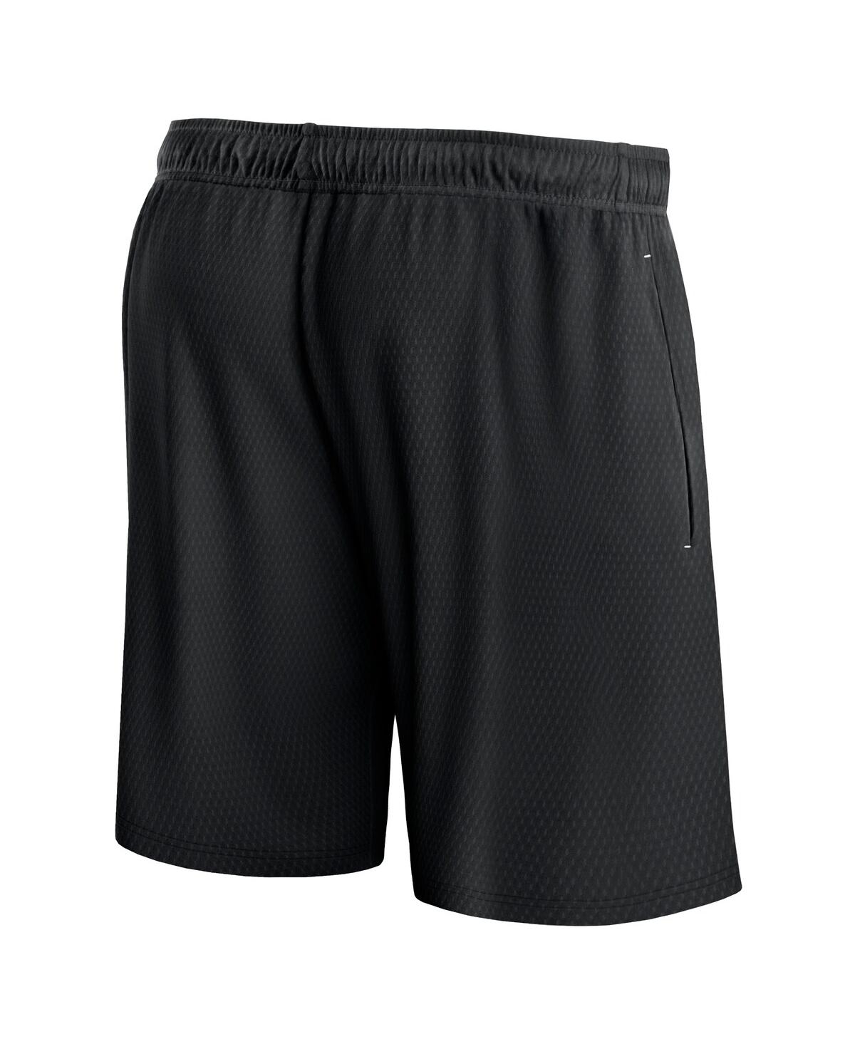 Shop Fanatics Men's  Black Brooklyn Nets Post Up Mesh Shorts