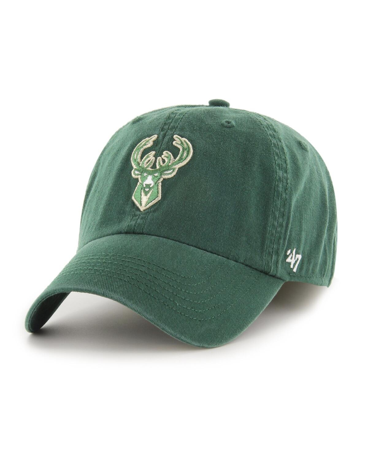 Shop 47 Brand Men's ' Hunter Green Milwaukee Bucks Classic Franchise Fitted Hat