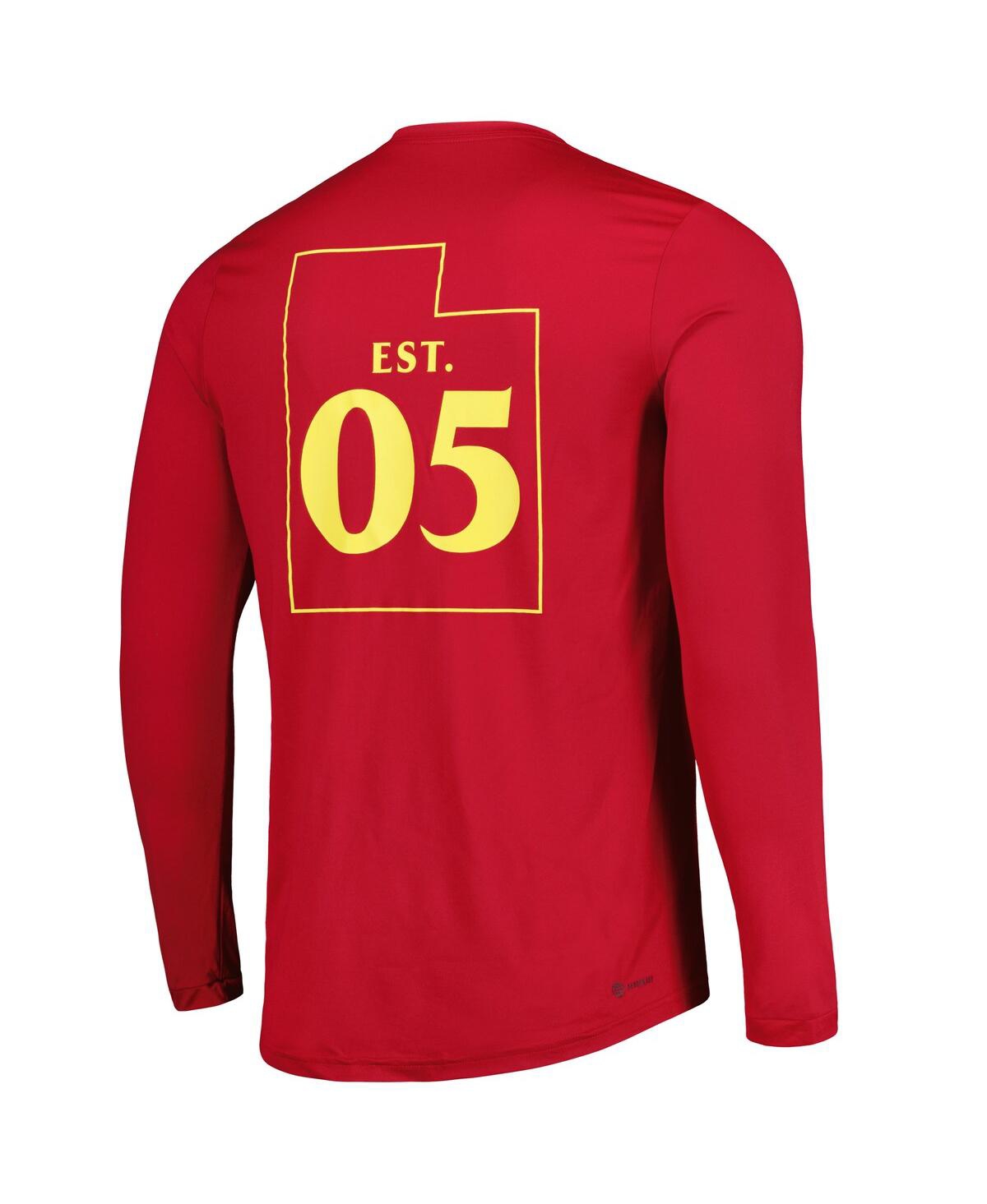 Men's adidasReal Salt Lake Jersey Hook Aeroready Long Sleeve T-shirt - Red