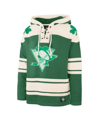 Men's Kelly Green Pittsburgh Penguins St. Patrick's Day Superior Lacer Pullover Hoodie