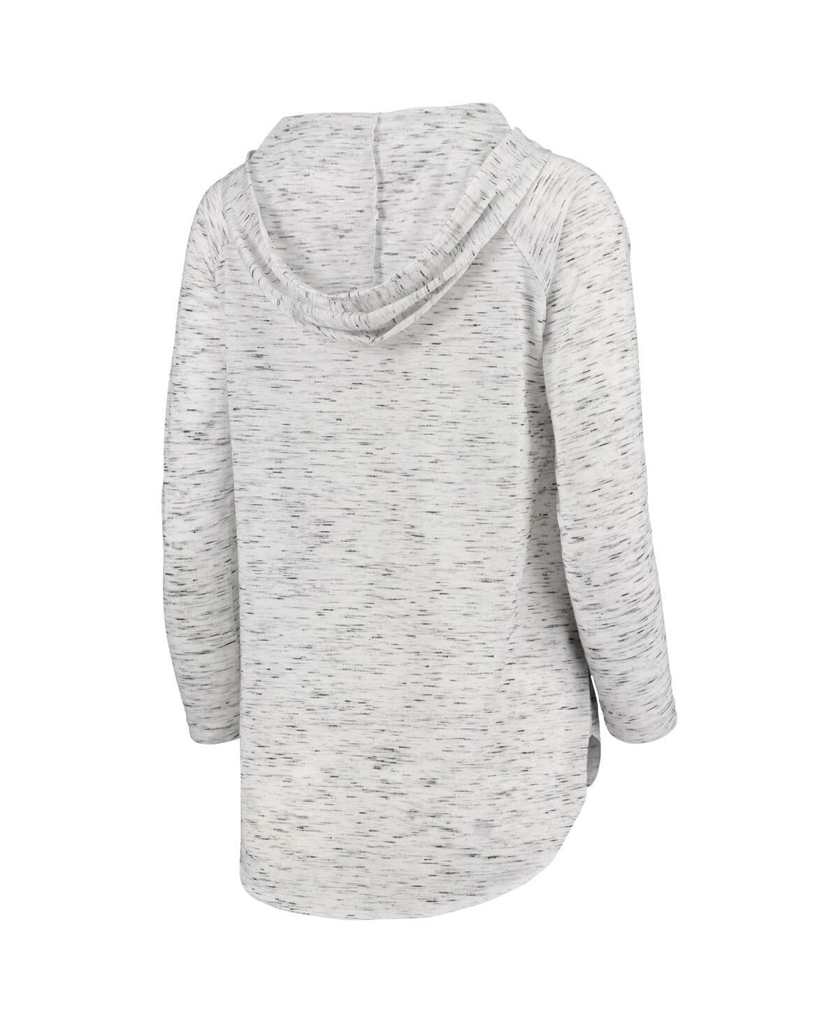 PRESSBOX WOMEN'S PRESSBOX GRAY NEBRASKA HUSKERS SPACE DYE LACE-UP V-NECK LONG SLEEVE T-SHIRT 