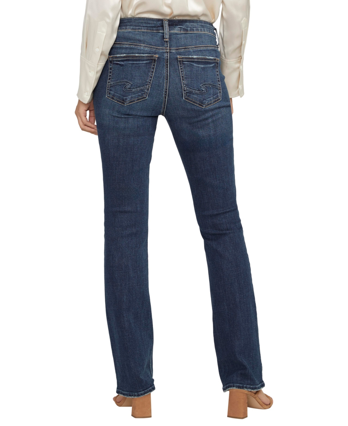 SILVER JEANS CO. ELYSE MID RISE SLIM BOOTCUT LUXE STRETCH JEANS 
