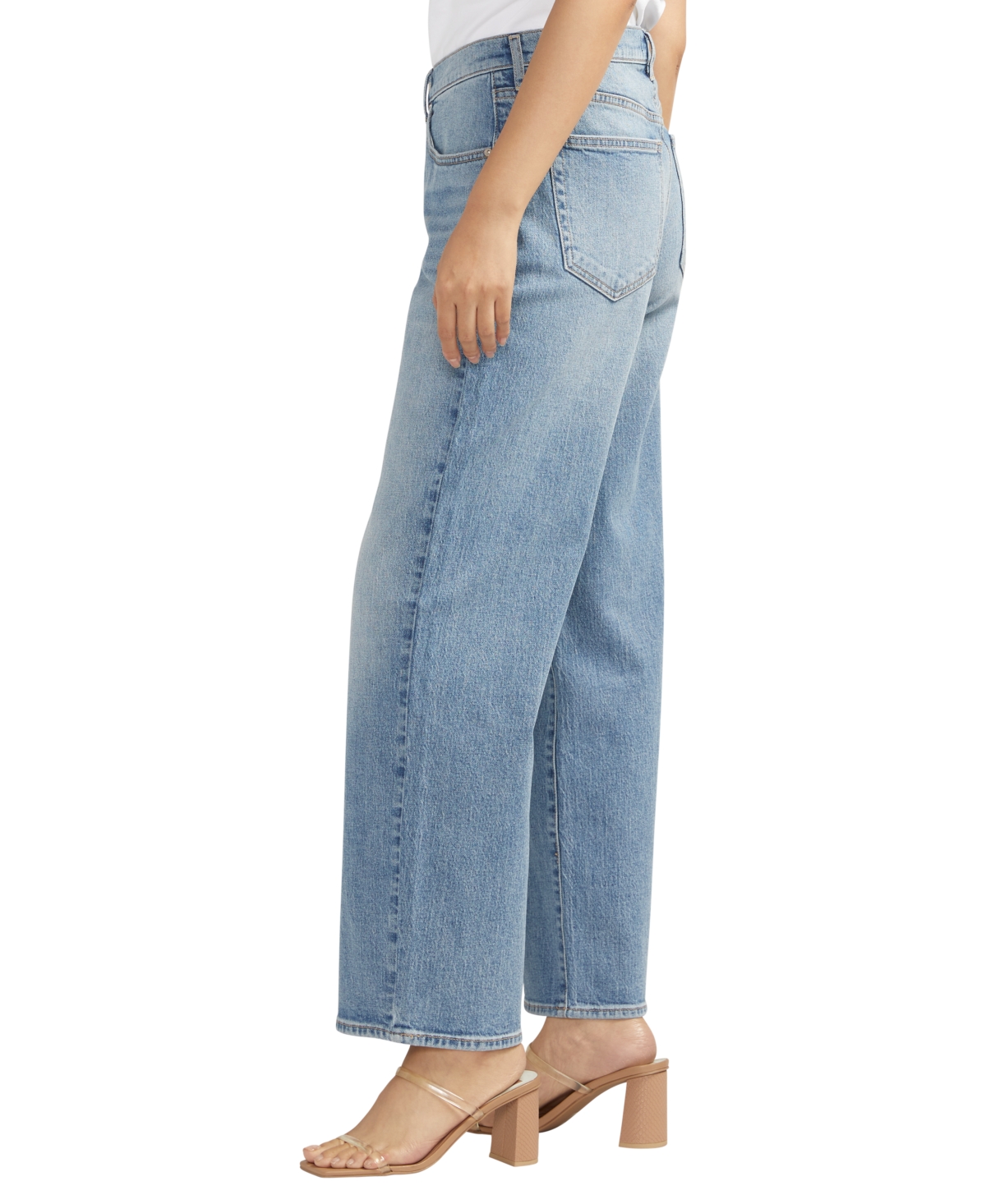 Shop Silver Jeans Co. The Slouchy Straight Mid Rise Jeans In Indigo