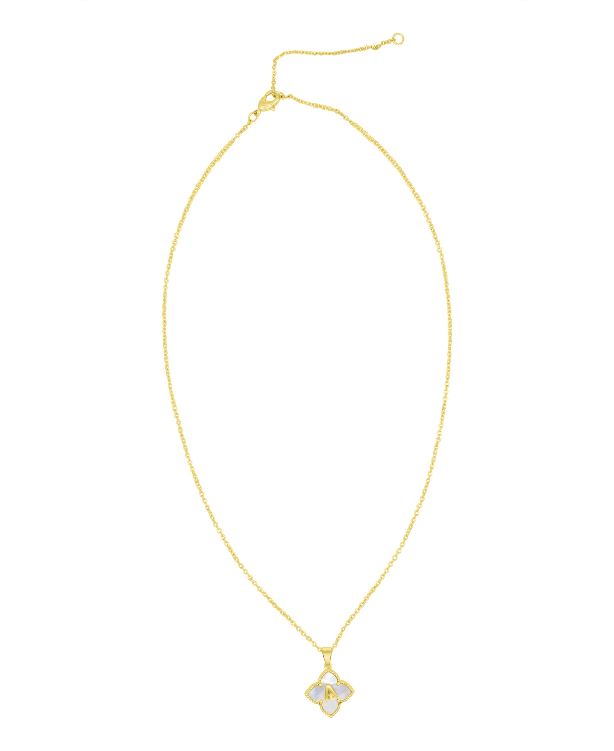 Adornia Mother Of Pearl Initial Pendant Necklace In White- A