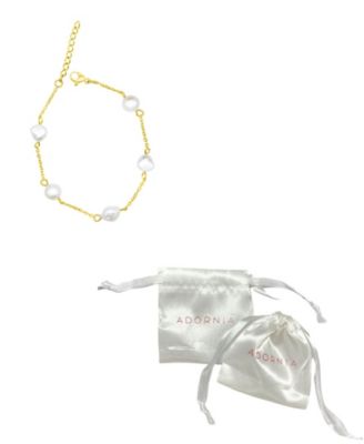 Tarnish Resistant Adjustable Station Cultured Freshwater Pearl Bracelet