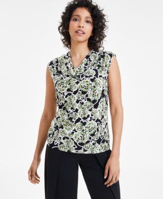 Anne Klein - Women's Printed Cowl-Neck Tank Top