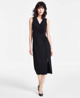 Anne Klein - Women's Surplice-Neck Midi Dress