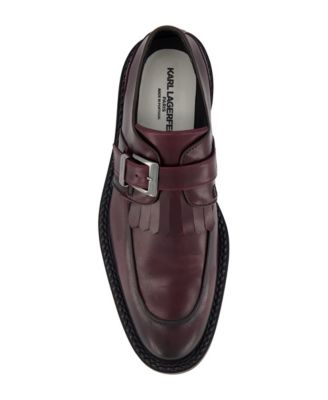 Men's White Label Monk Strap Moc Toe with Fringe Shoes