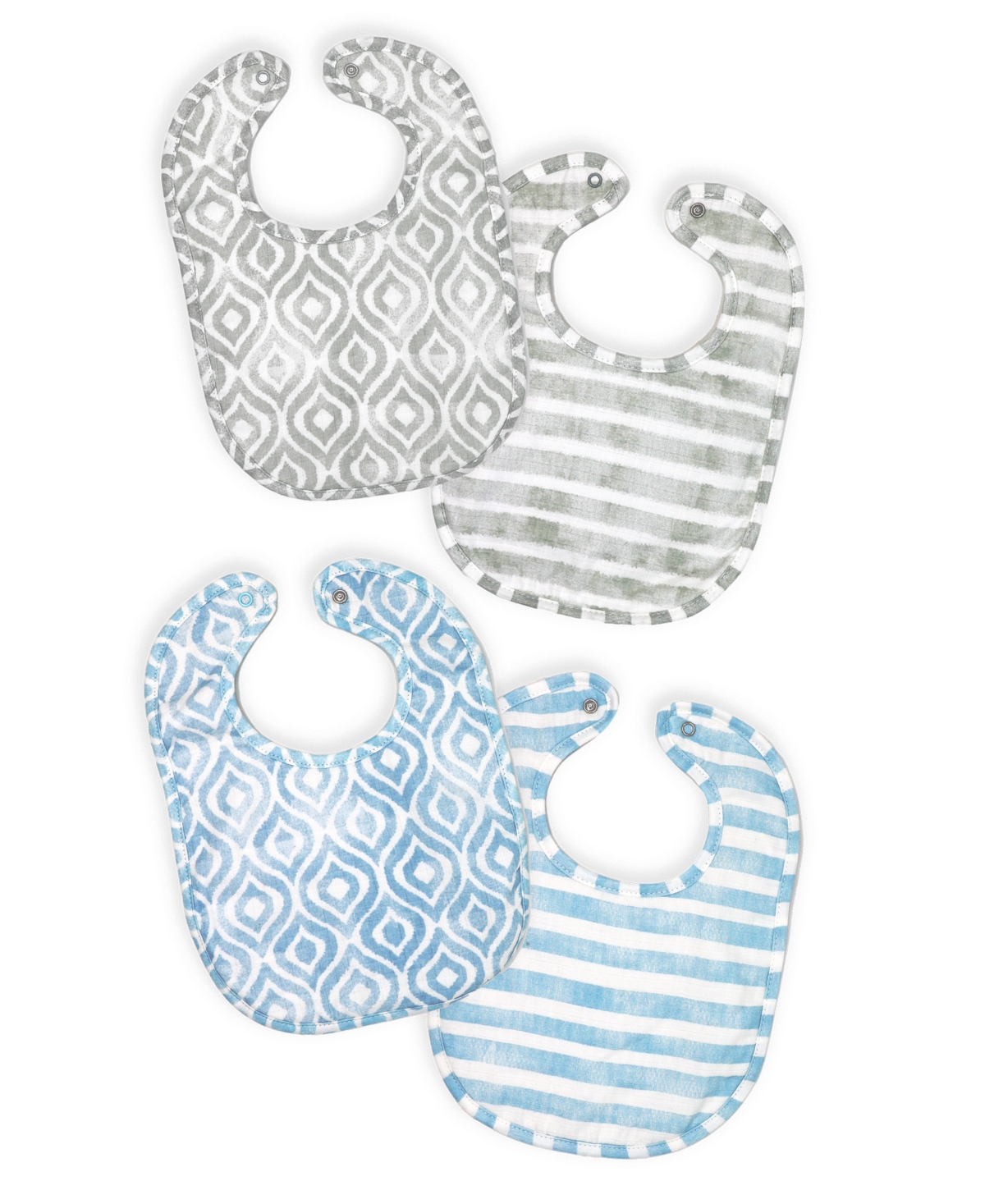 Shop Tendertyme Baby Boys Muslin Bibs, Pack Of 4 In Blue And Gray