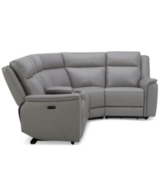 Addyson 117" 5-Pc. Leather Sectional with 2 Zero Gravity Recliners with Power Headrests, Created for Macy's
