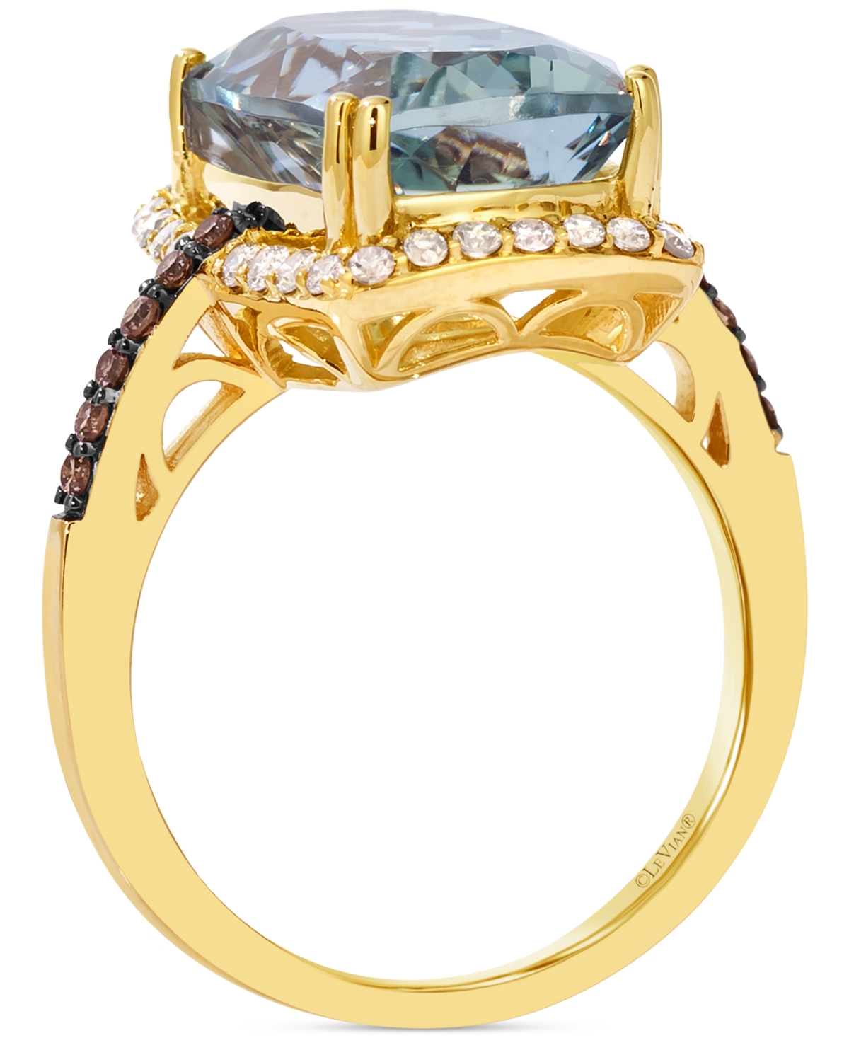 Le Vian Mint Julep Quartz (6 Ct. T.w.) & Diamond Halo Ring (3/8 Ct. T.w.) In 14k Gold In No Color