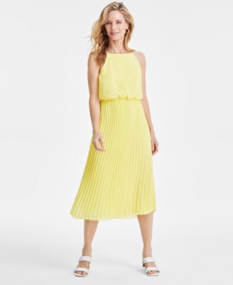 Sam Edelman Women's Blouson Pleated Midi Dress - Macy's