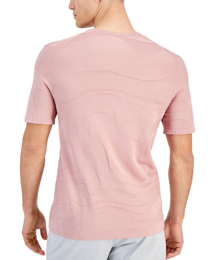 Alfani Men's Tonal Wave Jacquard T-Shirt, Created for Macy's - Macy's