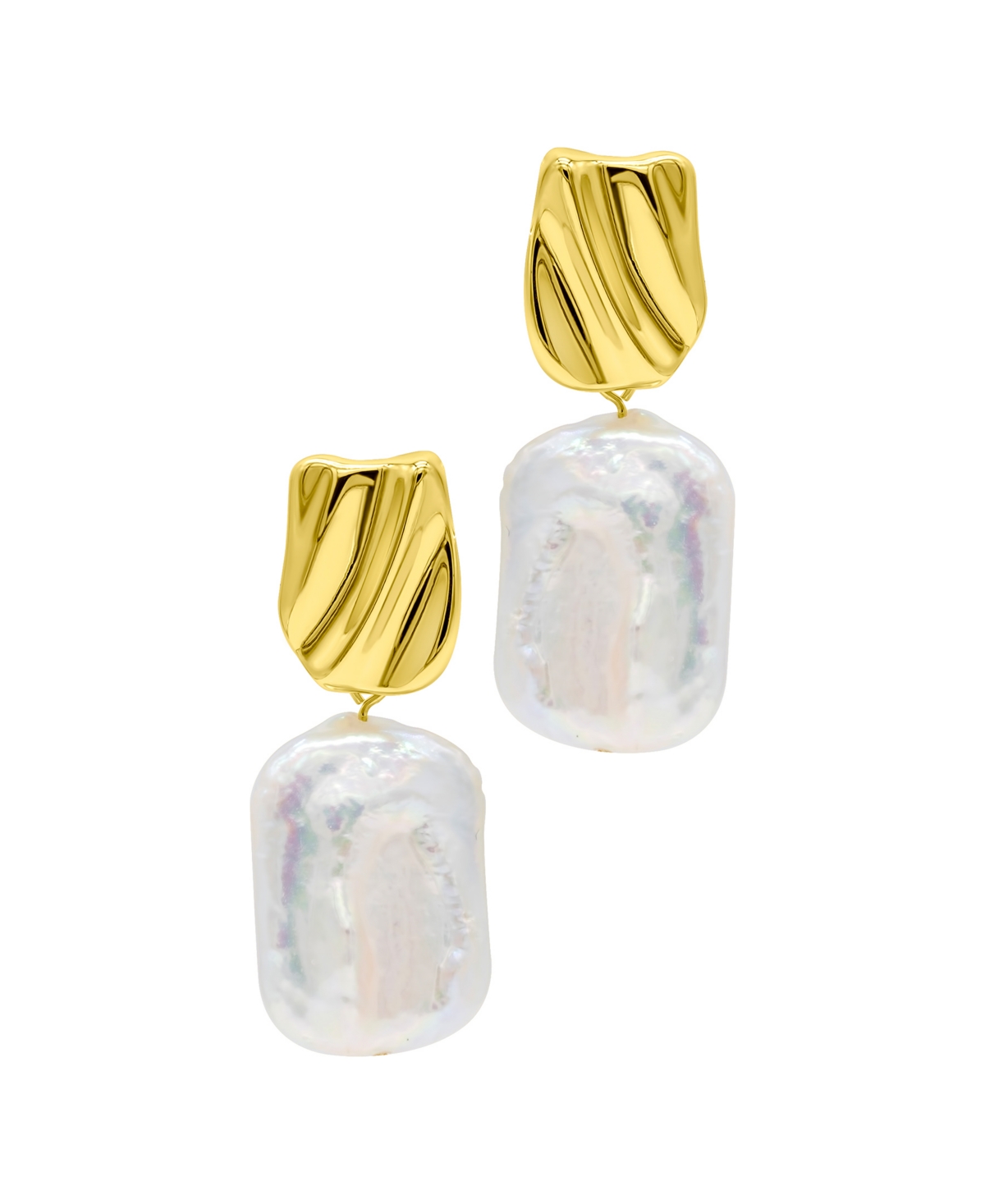 Adornia 14K Gold-Plated Cultured Freshwater Pearl Coin Drop Earrings