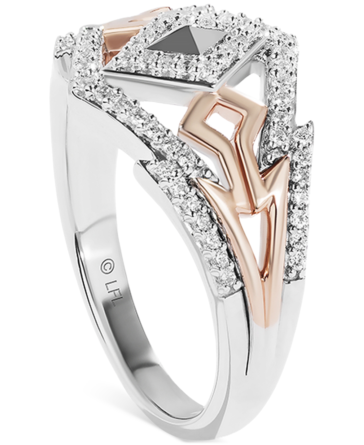 Shop Wonder Fine Jewelry Diamond Ahsoka Star Wars Ring (1/4 Ct. T.w.) In Sterling Silver & Rose Gold-plate In Sterling Silver  Rose Gold-plate