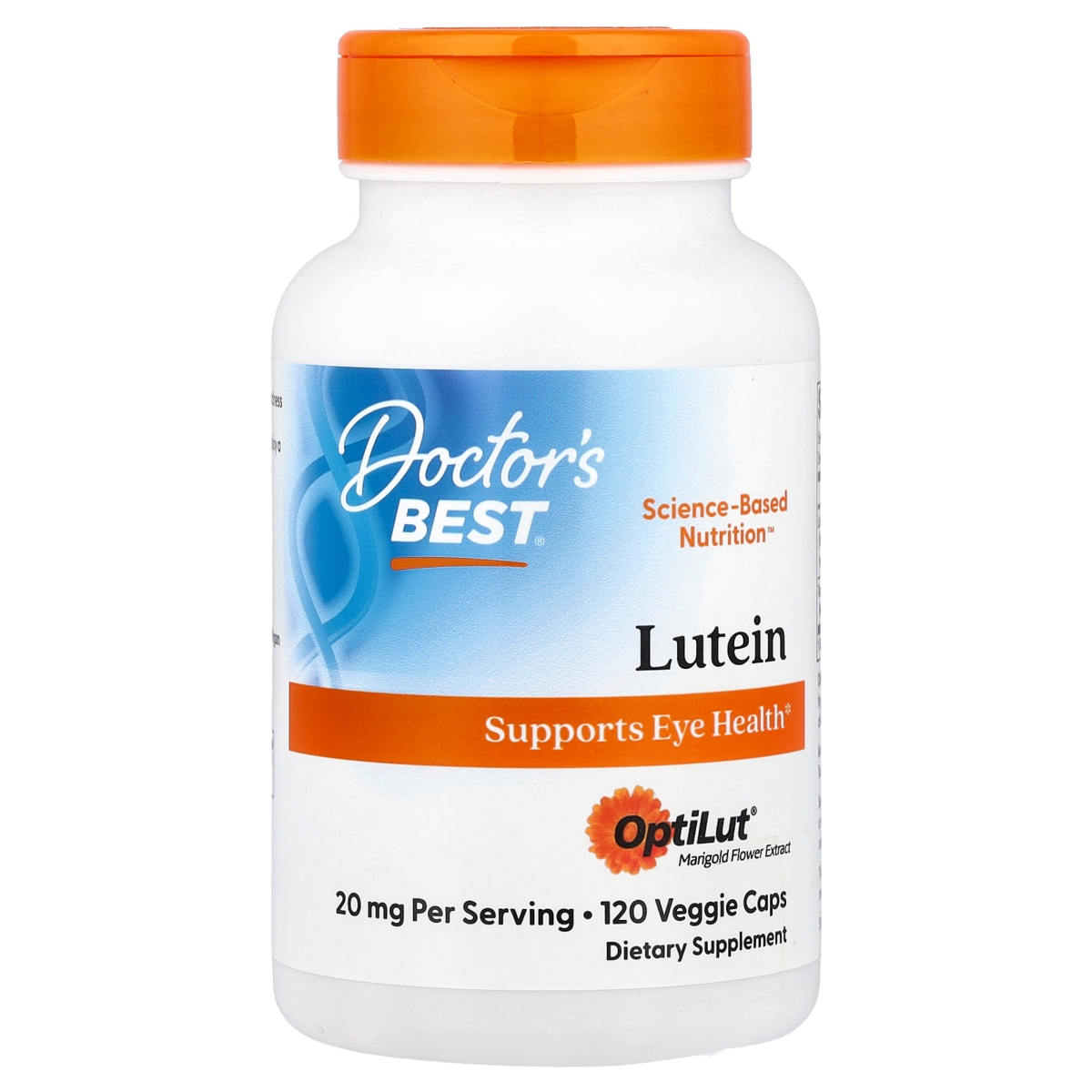 Lutein from OptiLut 20 mg - 120 Veggie Caps (10 mg per Capsule) - Assorted Pre-pack (See Table