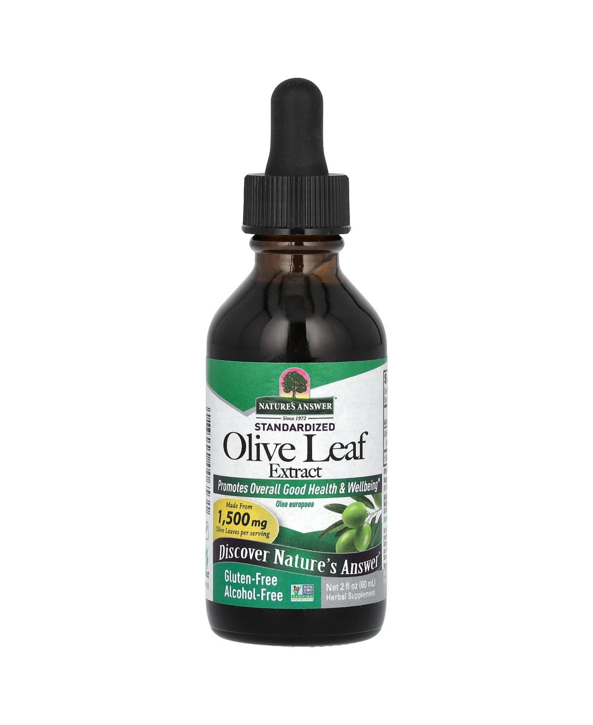 Olive Leaf Extract Standardized Alcohol-Free 1 500 mg - 2 fl oz (60 ml) - Assorted Pre-pack (See Table