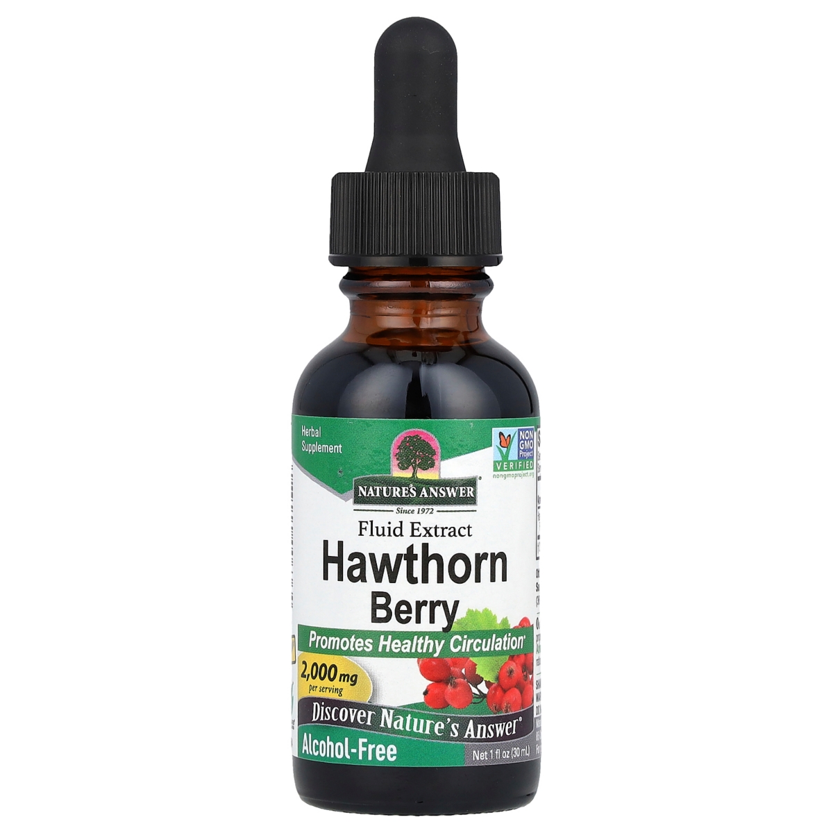 Hawthorn Berry Fluid Extract Alcohol-Free 2 000 mg - 1 fl oz (30 ml) - Assorted Pre-pack (See Table