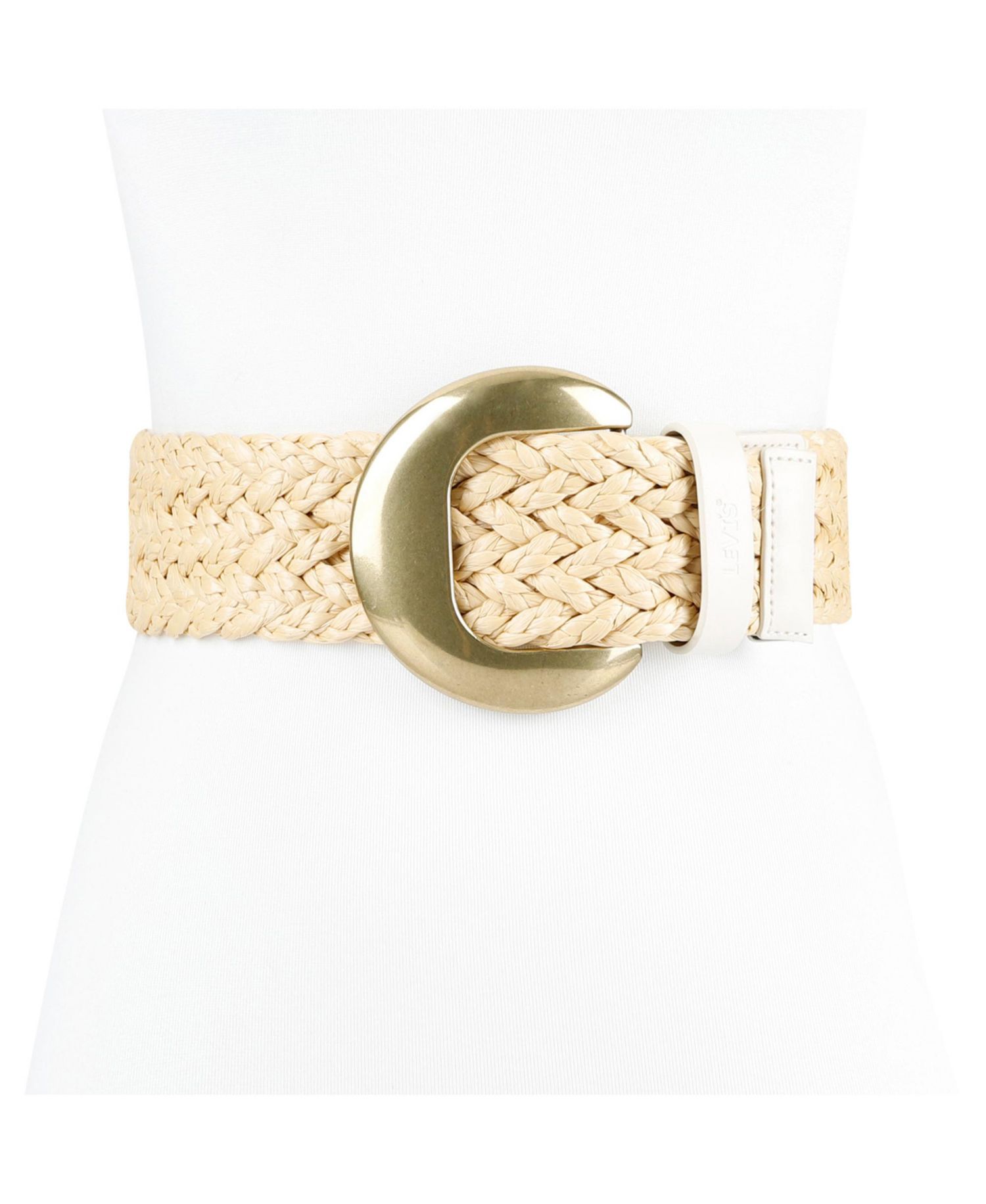 Women's Fully Adjustable Raffia Belt with Statement Buckle