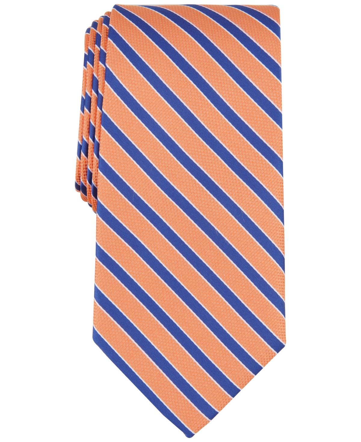 Shop Club Room Men's Willard Stripe Tie, Created For Macy's In Orange