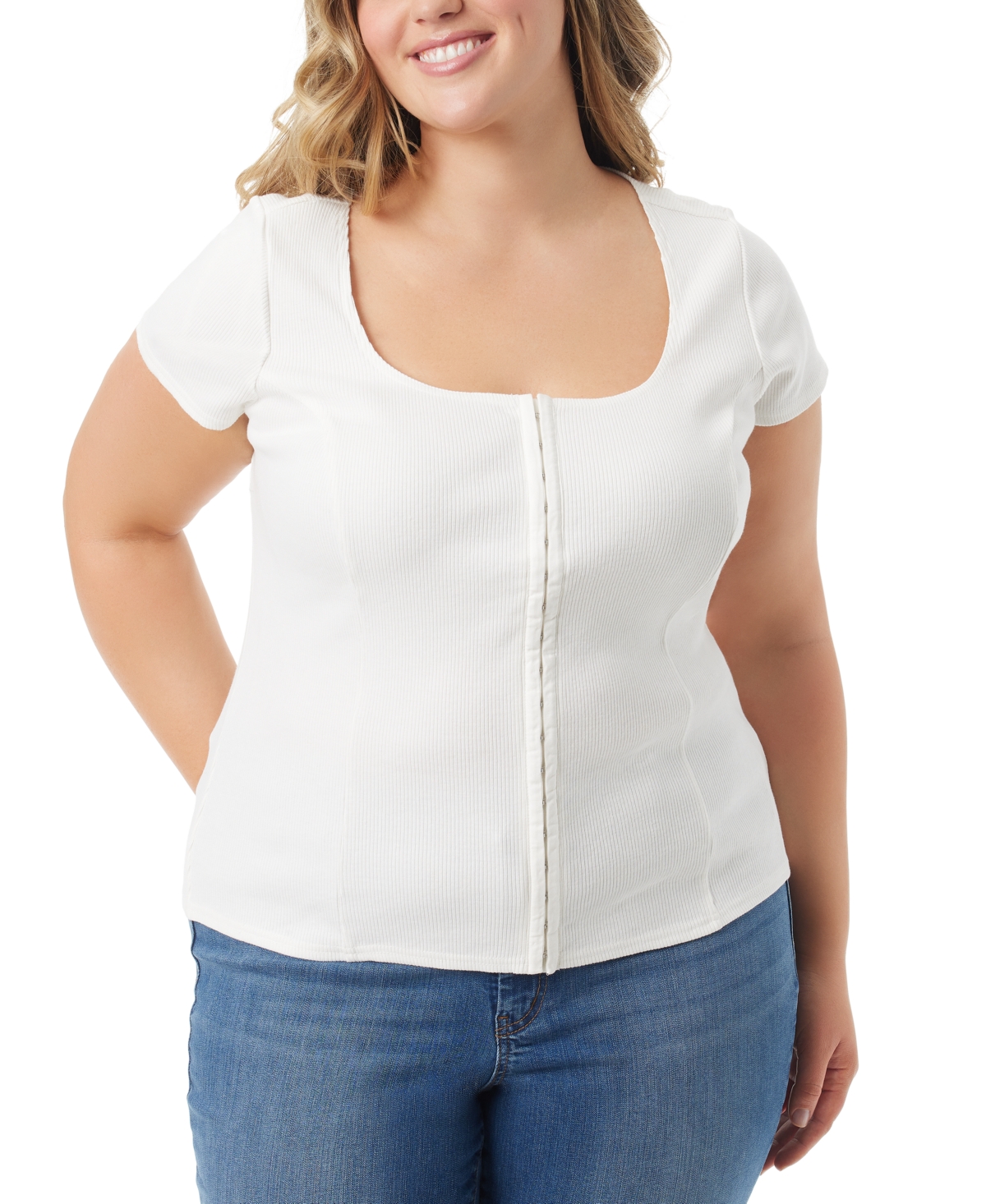 Trendy Plus Size Min Cap-Sleeve Top - Shell Pink