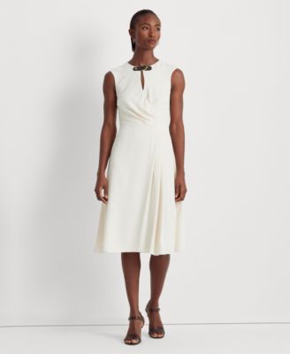 Lauren Ralph Lauren - Women's Faux-Leather-Buckle A-Line Dress
