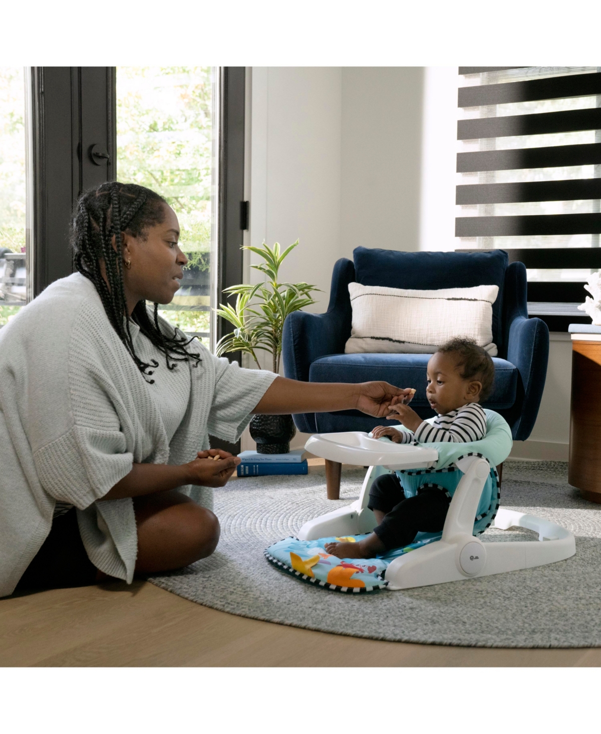 Shop Baby Einstein Sea Of Support 2-in-1 Sit-up Floor Seat In Blue