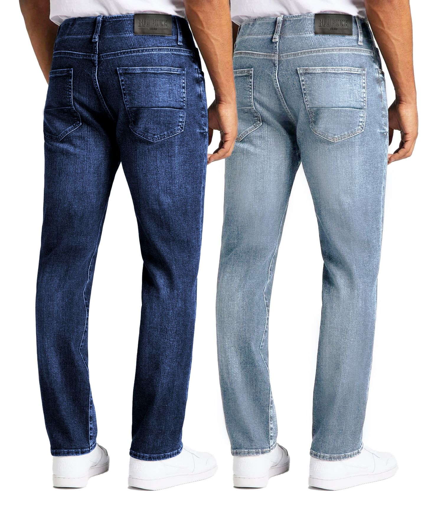 Мужские джинсы Blu Rock Flex Stretch Slim Straight Jeans, Pack of 2, цвет: Чёрный / Серый — фото 6