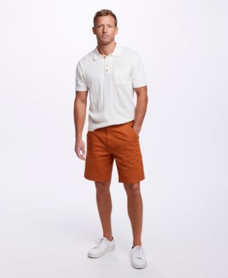 Mens Short Sleeve Polo Sweater 9 Cotton Twill Stretch Shorts