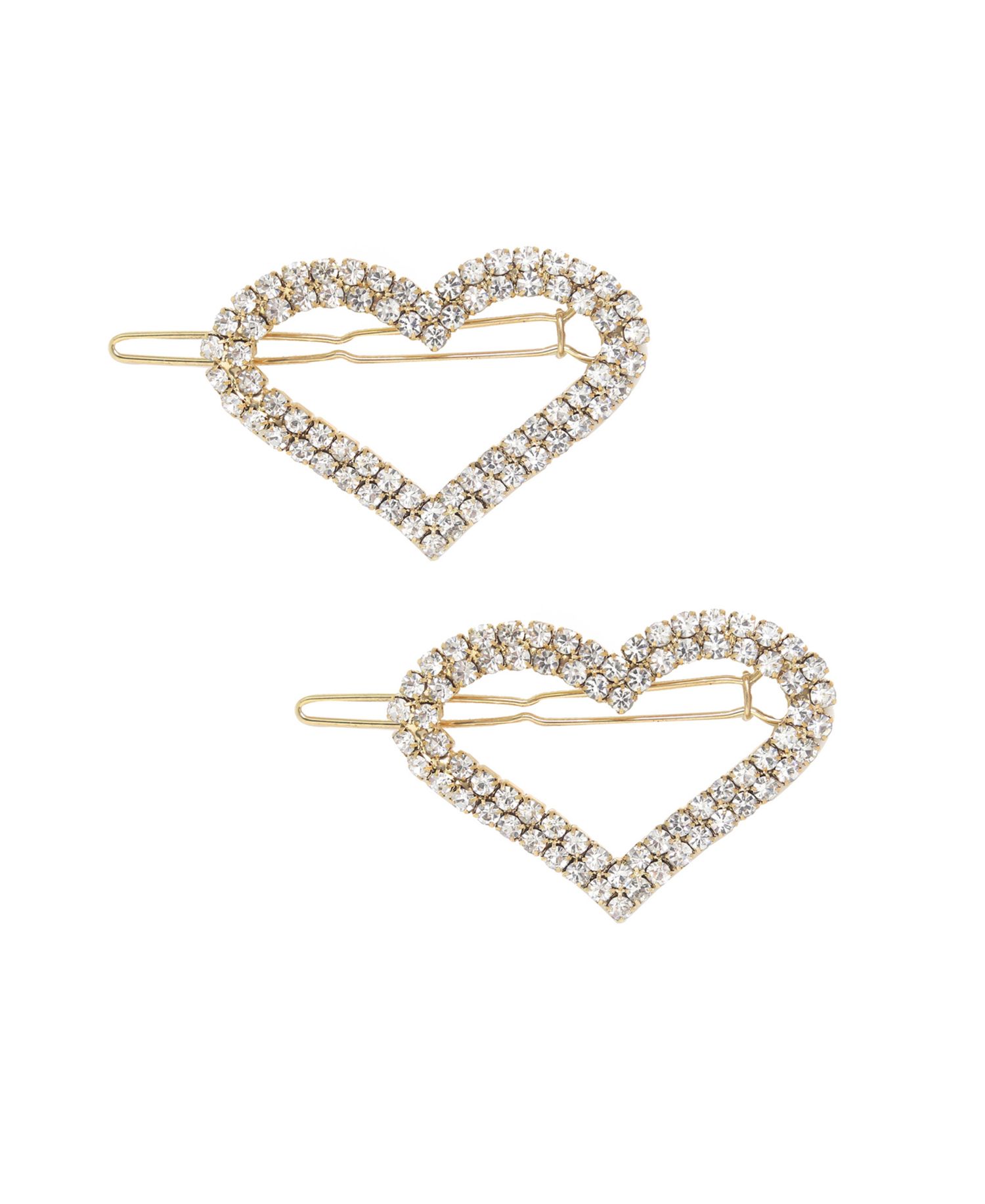 Aphrodite Heart Crystal Barrette Set
