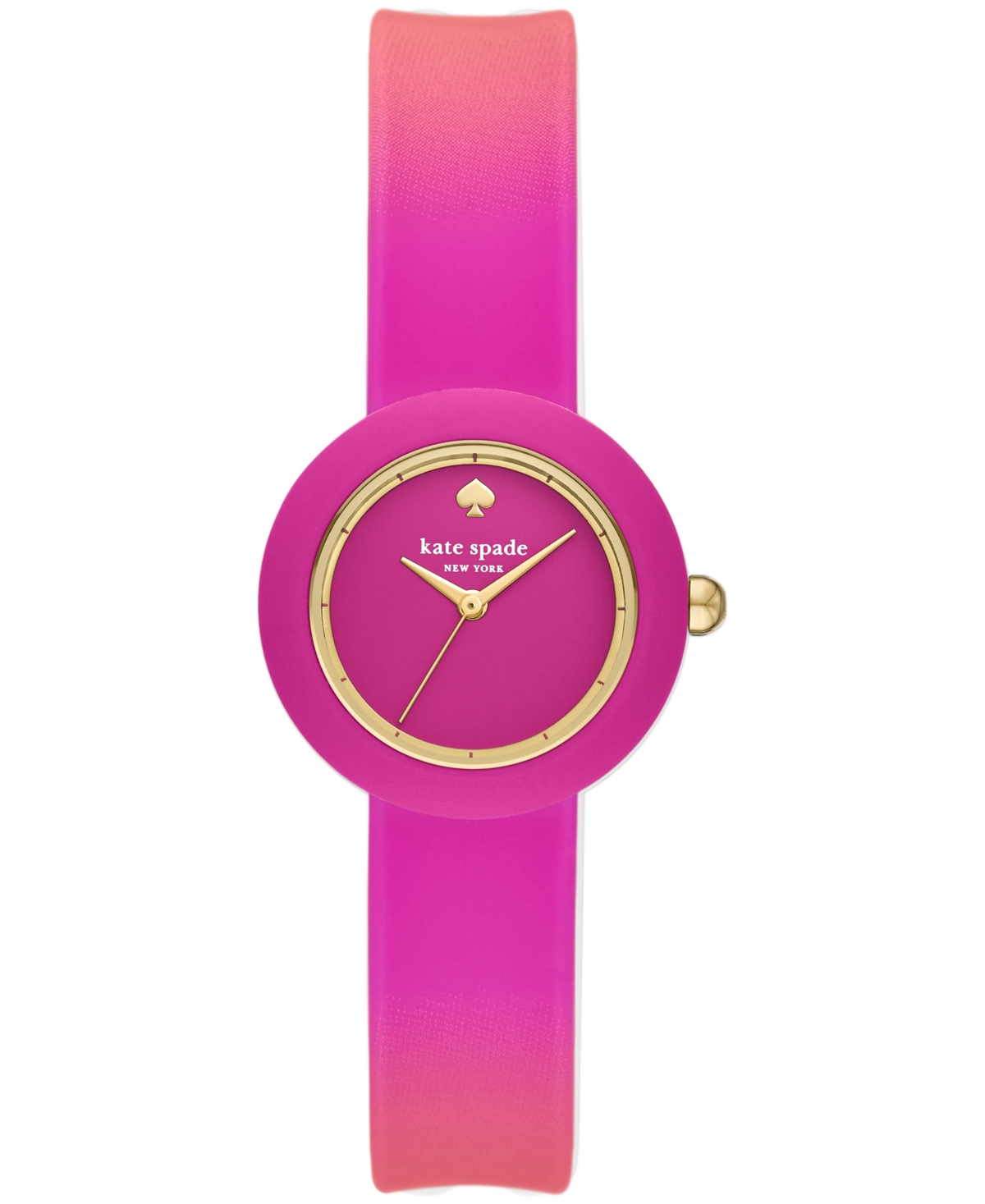 Shop Kate Spade Women's Mini Park Row Pink Silicone Watch 28mm
