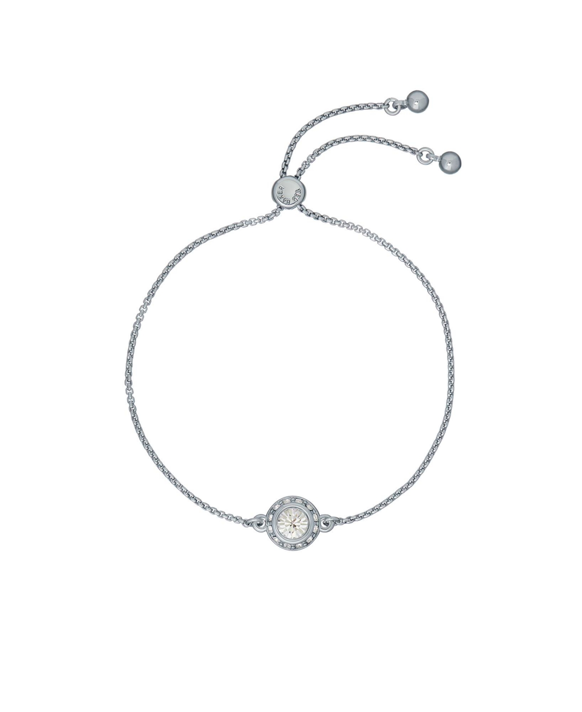 Soleta: Solitaire Sparkle Crystal Adjustable Bracelet - Rose gold