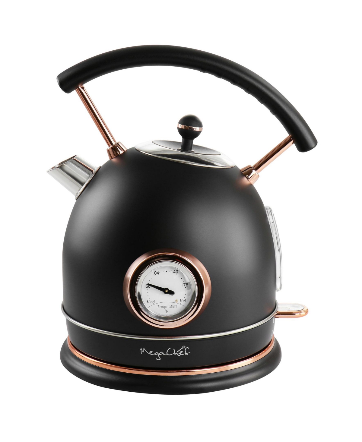 Megachef 1.8l Half Circle Electric Tea Kettle With Thermost In Black