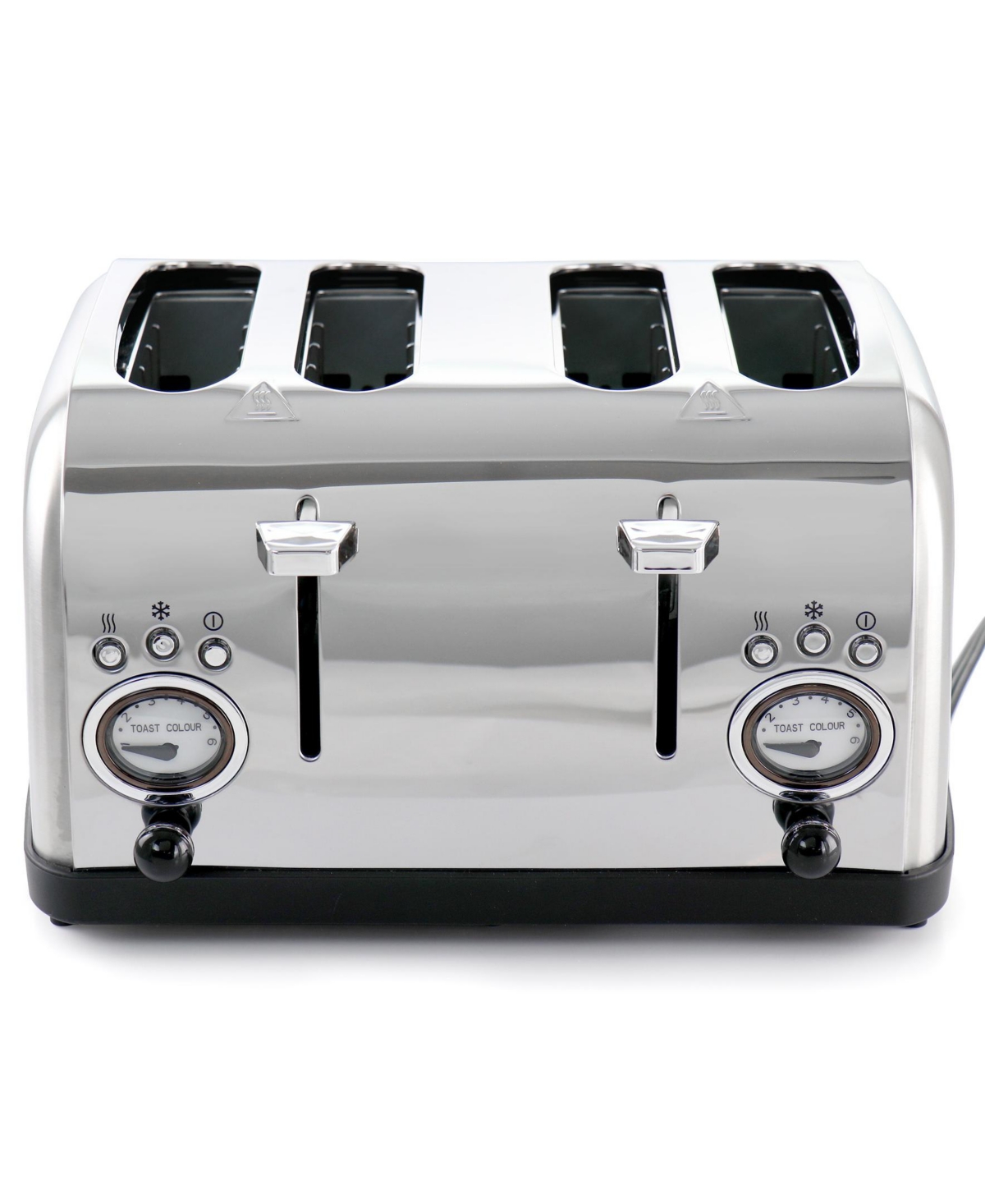 Megachef 4 Slice Stainless Steel Wide Slot Retro Toaster In Silver