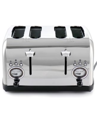 MegaChef 4 Slice Stainless Steel Wide Slot Retro Toaster - Macy's