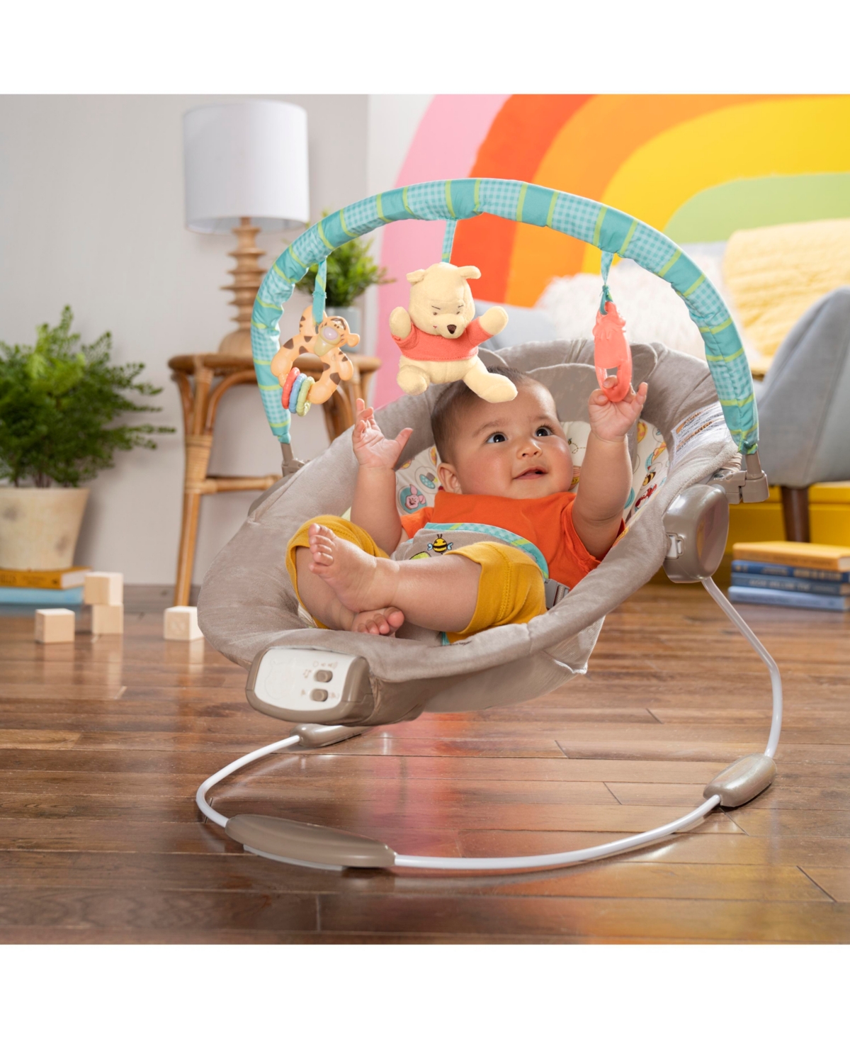 Bright Starts Winnie The Pooh Dots Hunny Pots Bouncer In Multi