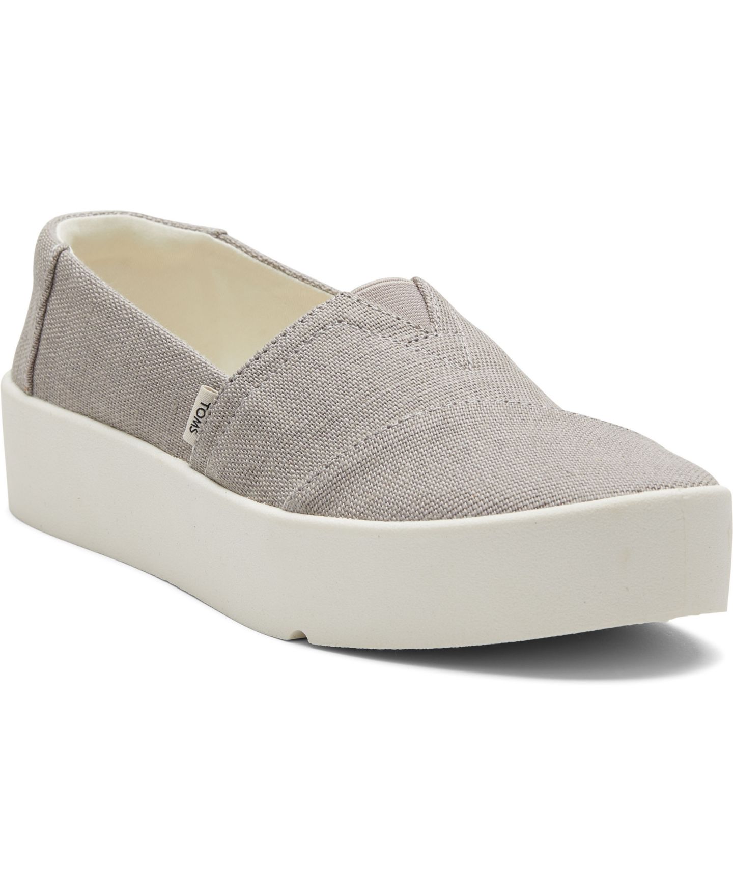 Женские кроссовки TOMS Verona Slip-On, цвет: Светлый серый холщовый — фото 1