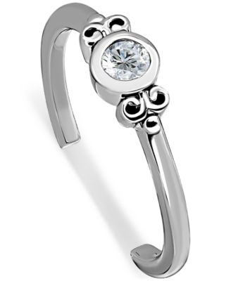 Cubic Zirconia Bezel Fancy Toe Ring
