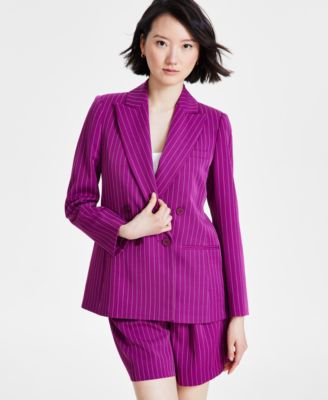 Tahari ASL - Women's Double-Breasted Pinstripe Blazer