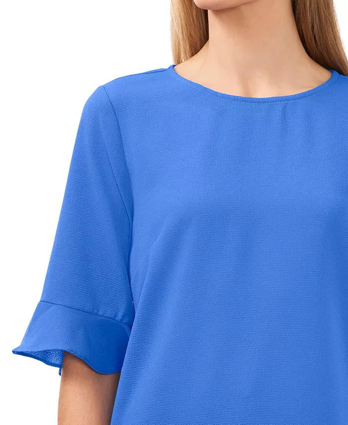 Women's Ruffled-Cuff 3/4-Sleeve Crew Neck Top - thumbnail 3