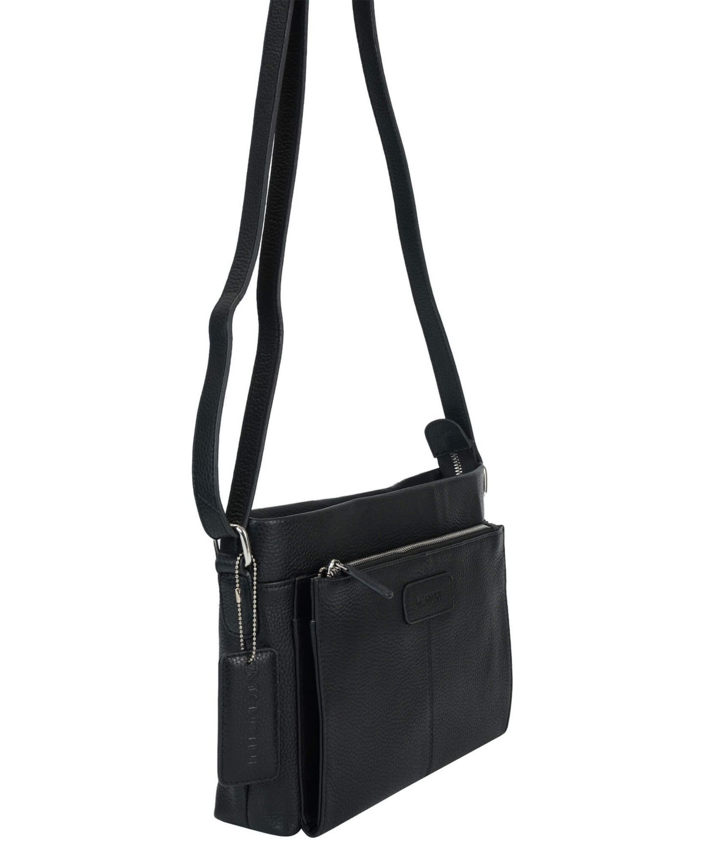 Женская сумка Mancini Pebble Loretta Leather Crossbody Handbag with Organizer, цвет: Чёрный — фото 3