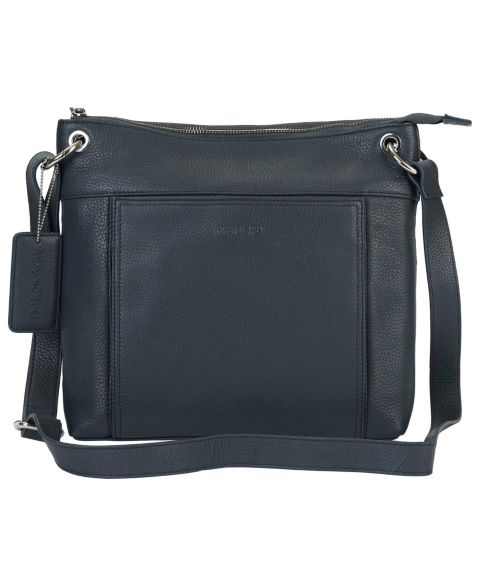 Женская сумка Mancini Pebble Trish Leather Crossbody Handbag with Organizer, цвет: Чёрный