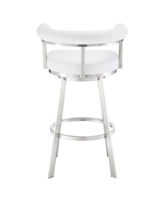 Magnolia 30" Swivel Bar Stool in Brushed Stainless Steel with Faux Leather